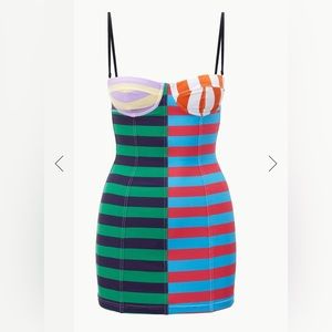 STAUD MAEVE SWIM DRESS CABANA STRIPE